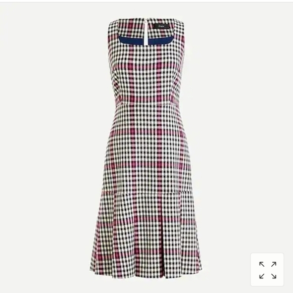 J Crew Scoopneck Flare Dress in Herringbone Twill - Picture 1 of 8